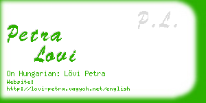 petra lovi business card